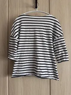 SAINT JAMES ストライプ 五分袖 Tシャツ　黒×白