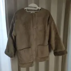 ブラウン フェイクファー ムートンコート