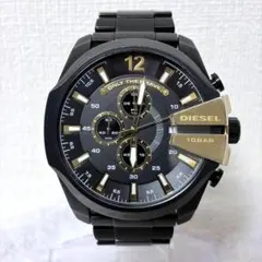 美品 ディーゼル メガチーフ ブラック ゴールド 腕時計 【0005】