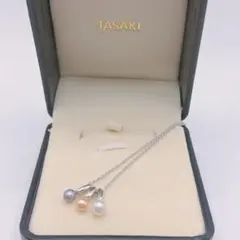 極美品✨タサキTASAKI ベビーパール　３連　ネックレス　シルバー