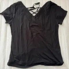 黒 Vネック 半袖Tシャツ　古着のサムネイル