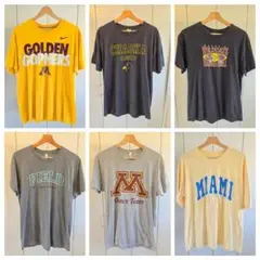 【6枚セット まとめ売り】 カレッジ系プリントTシャツ US古着のサムネイル