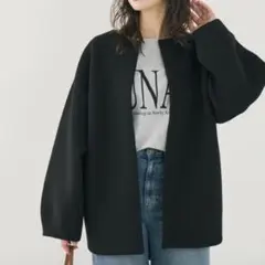 coca バウンススウェットノーカラーコート アウター