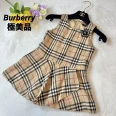 バーバリーロンドン ベビー キッズ ジュニア ワンピース ノバチェック 花