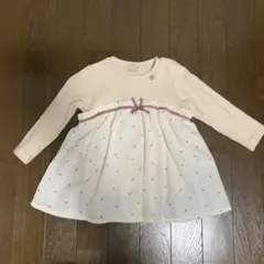 petit main 90cm 長袖Tシャツ ドット柄