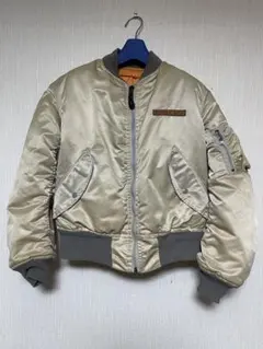 【希少】AVIREX MA-1 シルバーゴールド EMARジップ 90s