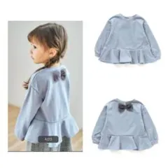 アプレレクール　後ろリボンラメペプラムトレーナー