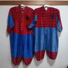 スパイダーマン フリース着ぐるみパジャマ110　130　セット