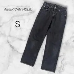 アメリカンホリック マムテーパードデニム ジーンズ カットオフ コットン100