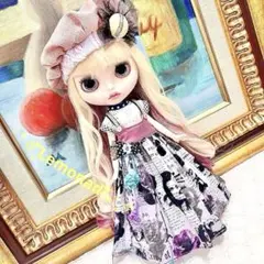 ブライス アウトフィット　ワンピース3点SET 姫系　ゴシップガール柄　薔薇　紫