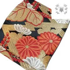 高級袋帯 黒地 金銀花柄刺繍 成人式 - メルカリ