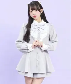 Secret Honey 刺繍リボン付ストライプセットアップ