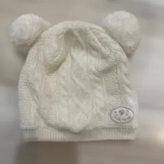 【美品】ミキハウスベビーニット帽日本製44-48cm