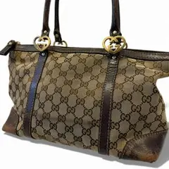 GUCCI GG柄 GGキャンバス ゴールド金具 ハンドバック トートバッグ