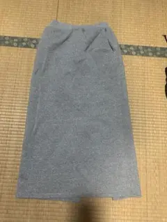 グレー スウェット ロングスカート ポケット付き