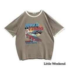Little WeekendリンガーTシャツレトロヴィンテージ風プリントアメカジ