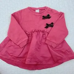 petit main 異素材切り替えトップス　90