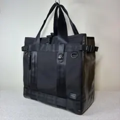 美品】ポーター ヒート トートバッグ A4 大容量 ブラック マグライト