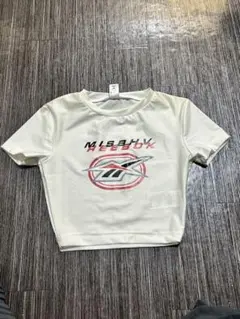 Reebok ホワイト クロップド Tシャツ S