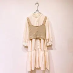 BE RADIANCE ビーラディエンス ニットベスト付きチュニックワンピ