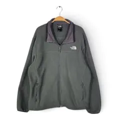 ノースフェイス ジップアップ フリースジャケット ダークグレー サイズXL 古着