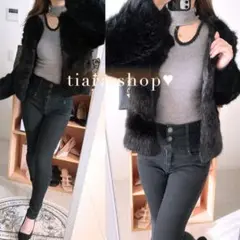 新品同様➤BANANA REPUBLIC フェイクファー ジャケット韓国風♥ᵕ̈*のサムネイル