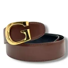 グッチ　ベルト　茶　インターロッキングG　Gロゴバックル　GUCCI　px-3