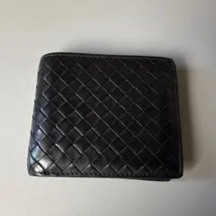 BOTTEGA VENETA イントレチャート 二つ折り財布 ブラック