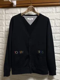TOMMYトミー　ロゴ刺繍薄手カットソーカーディガンMユーズド