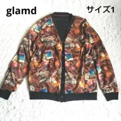 glamd グラム カーディガン リバーシブル 黒 ブラウン 総柄 サイズ1のサムネイル