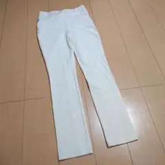 〚あったか〛レディース暖パン　ストレッチパンツ　オフホワイト　フリー　裏起毛