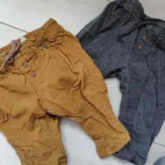 コーデュロイパンツ 2点セット (マスタード/グレー)