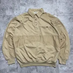 k*i様 90s Palmland スウェット ポロシャツ型 ベージュ 切替デザ