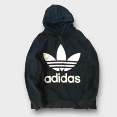 adidasアディダス パーカー スウェット トレフォイルロゴ ビッグロゴ 古着