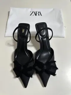 【今期⭐︎美品♪】ZARA リボンポインテッドトゥミュール