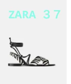 ZARA ゼブラ柄　ハラコ　レザーフラットサンダル