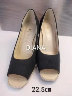 美品☆ DIANA WELL FIT オープントゥ ウェッジソール 22.5㎝のサムネイル