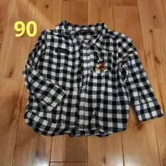 futofuta90ミッキー チェック柄シャツ