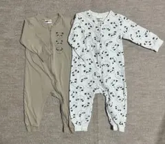 H&M パンダ柄ロンパース 2点セット サイズ80