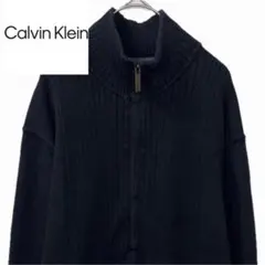 Calvin Klein ハーフジップニットセーター カルバンクライン 黒