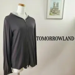 トゥモローランドTOMORROWLAND長袖ジップアップパーカー無地ブラック黒M