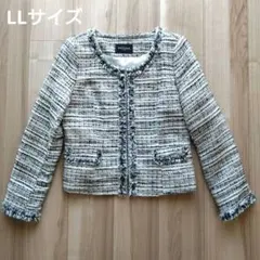 ARTICLE ノーカラー　ツイードジャケット 13AR