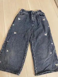 ハート刺繍 デニムパンツ ロングパンツのサムネイル