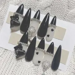 ☆現品☆ フレンチガーリー スナ系 オタク フレンチ ワンホン ネイルチップ