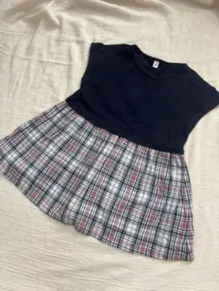 無印良品　キッズ ワンピース 半袖 サイズ90 ネイビー