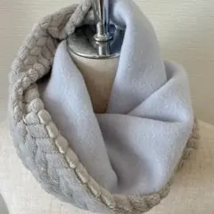 可愛い❤️ラベンダー　グレイ❤️ジャガードボア　フリース　スヌード　マフラー　グレー