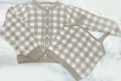 カーディガンSET キャミソール ニット ギンガムチェック