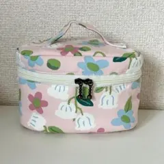 ハンドメイド　ミニバニティポーチ 花柄ピンク
