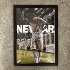 NEYMAR サントスFC フレーム付きポスター　A4 インテリア　パロディー