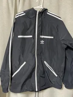 adidas ブラック ナイロンジャケット L